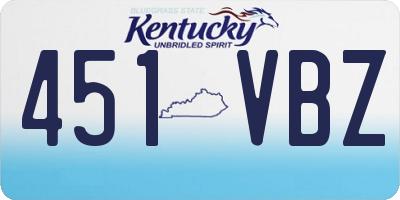 KY license plate 451VBZ