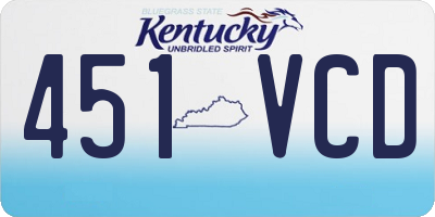 KY license plate 451VCD