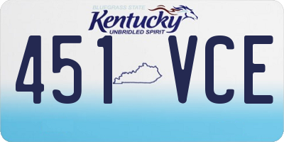 KY license plate 451VCE