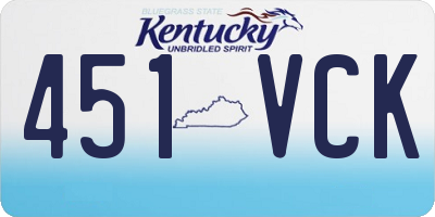 KY license plate 451VCK