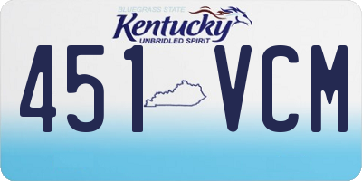 KY license plate 451VCM