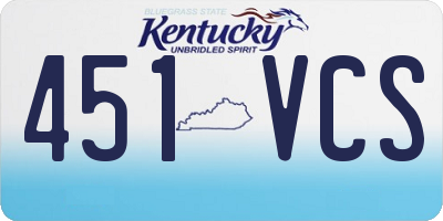 KY license plate 451VCS