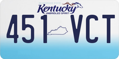 KY license plate 451VCT