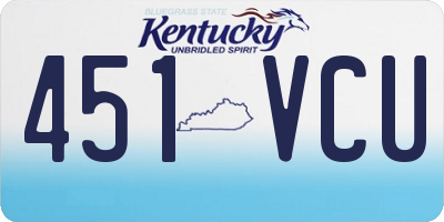 KY license plate 451VCU