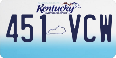 KY license plate 451VCW