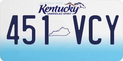 KY license plate 451VCY