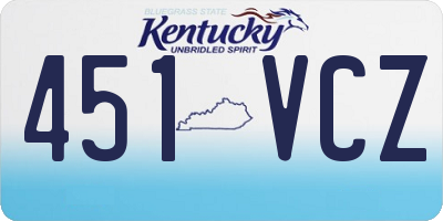 KY license plate 451VCZ