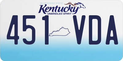 KY license plate 451VDA