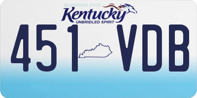 KY license plate 451VDB