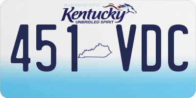 KY license plate 451VDC