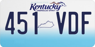 KY license plate 451VDF