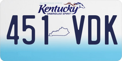 KY license plate 451VDK
