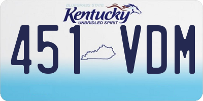 KY license plate 451VDM