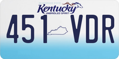 KY license plate 451VDR