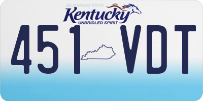 KY license plate 451VDT