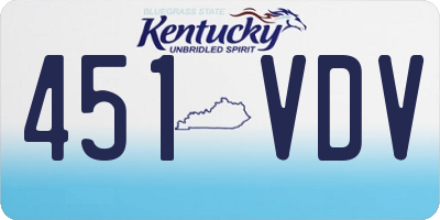 KY license plate 451VDV
