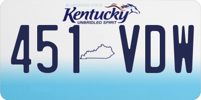 KY license plate 451VDW