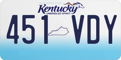 KY license plate 451VDY