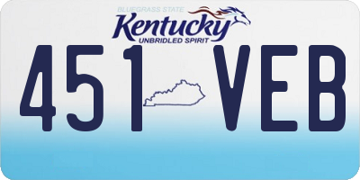 KY license plate 451VEB