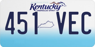 KY license plate 451VEC