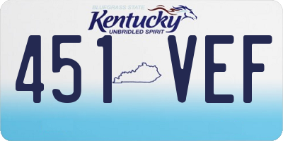 KY license plate 451VEF