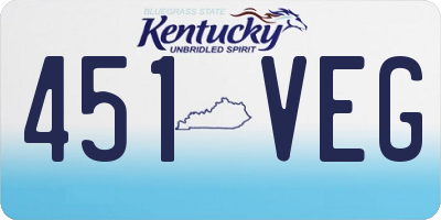 KY license plate 451VEG