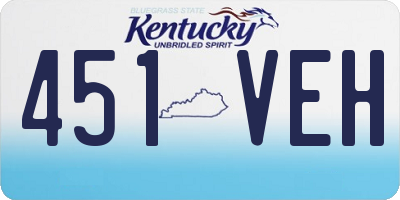 KY license plate 451VEH