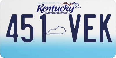 KY license plate 451VEK