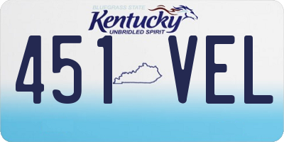 KY license plate 451VEL