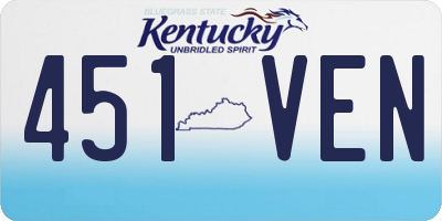 KY license plate 451VEN