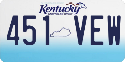 KY license plate 451VEW