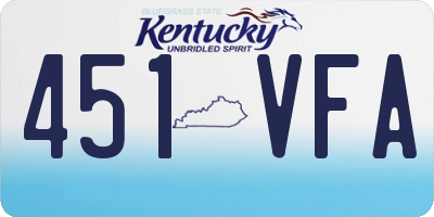 KY license plate 451VFA