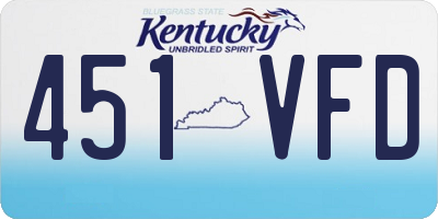 KY license plate 451VFD