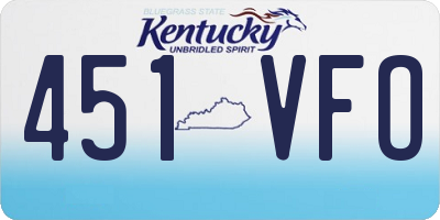 KY license plate 451VFO