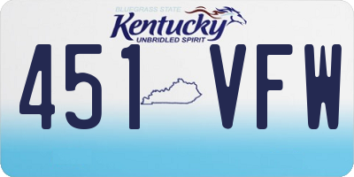 KY license plate 451VFW