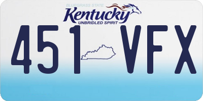 KY license plate 451VFX