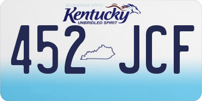 KY license plate 452JCF