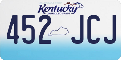 KY license plate 452JCJ