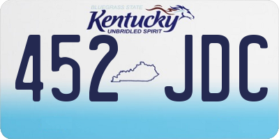KY license plate 452JDC