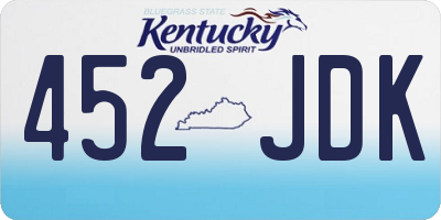 KY license plate 452JDK