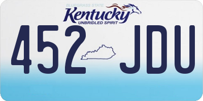 KY license plate 452JDU
