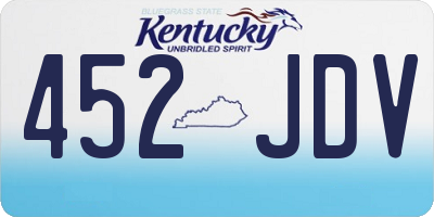KY license plate 452JDV