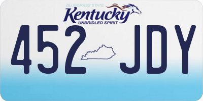 KY license plate 452JDY