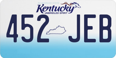 KY license plate 452JEB