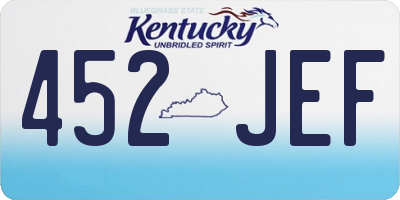 KY license plate 452JEF