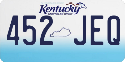 KY license plate 452JEQ