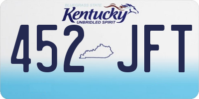 KY license plate 452JFT