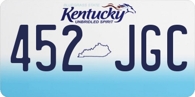 KY license plate 452JGC
