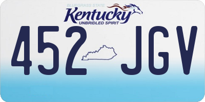 KY license plate 452JGV