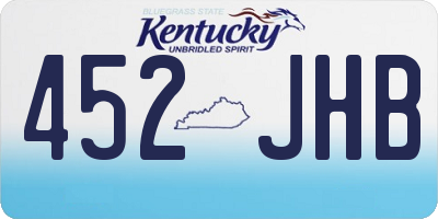 KY license plate 452JHB